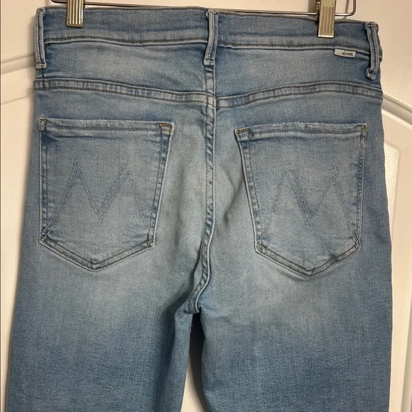 MOTHER Sky Blue Straight Leg Jeans - Picture 3 of 4